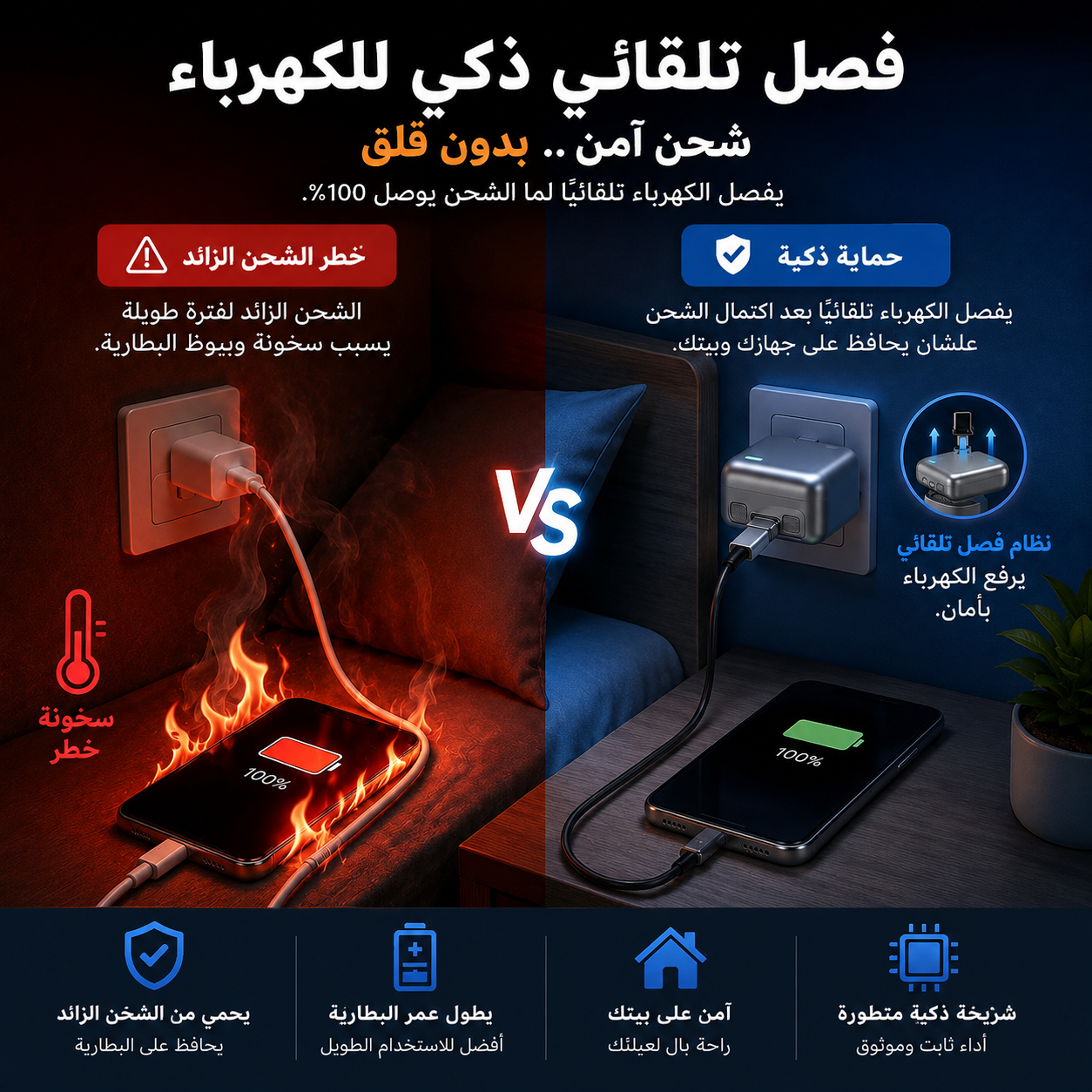 فاصل الشحن الذكي Type-C